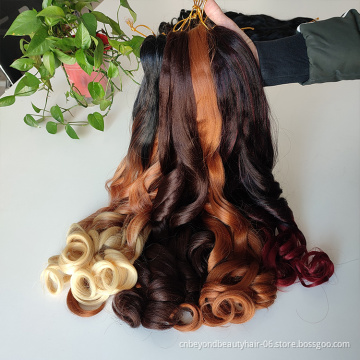 22"150g Synthetic Freetress Wavy Hair Bundles Crochet Hair Loose Wave Bulk Pre Stretched Braiding Hair For Black women